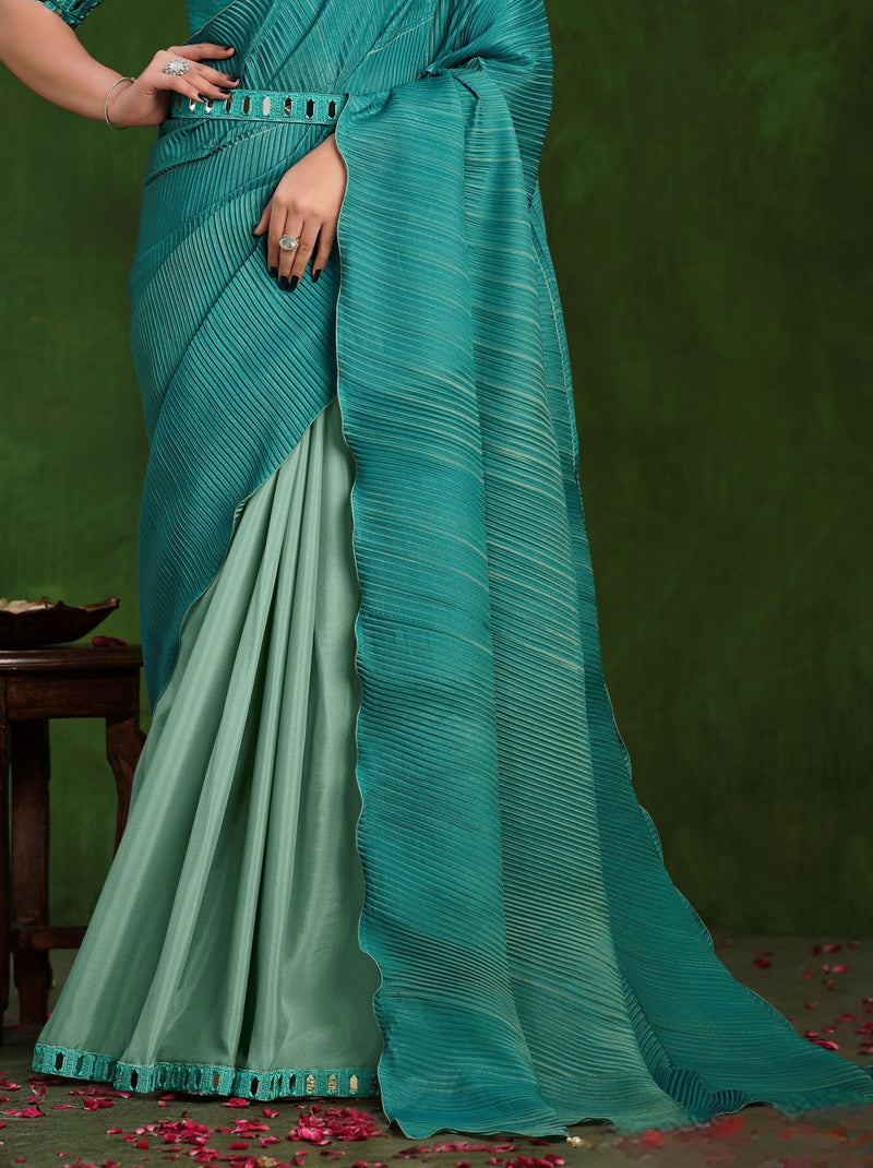 Azure Blue Celebration Saree