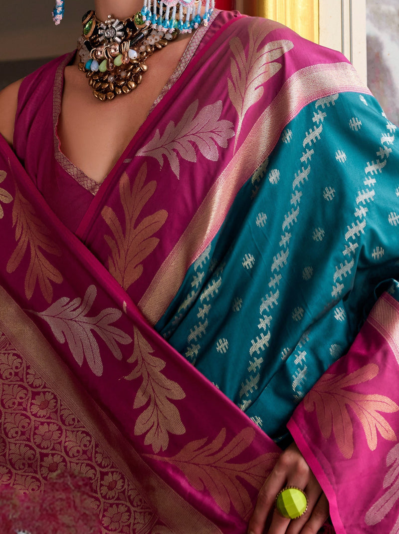 Prussian Blue Celebration Saree