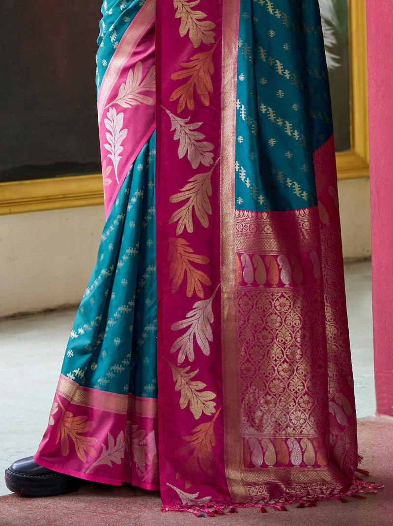 Prussian Blue Celebration Saree