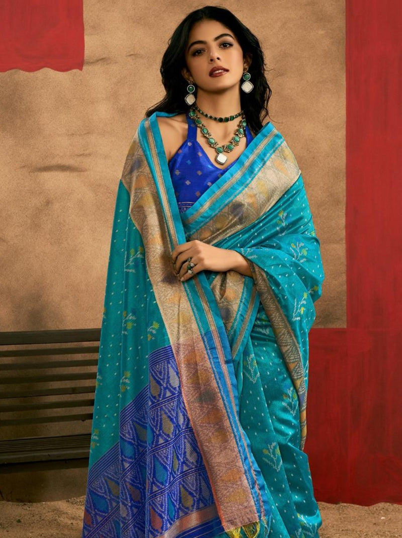 Azure Blue Celebration Saree