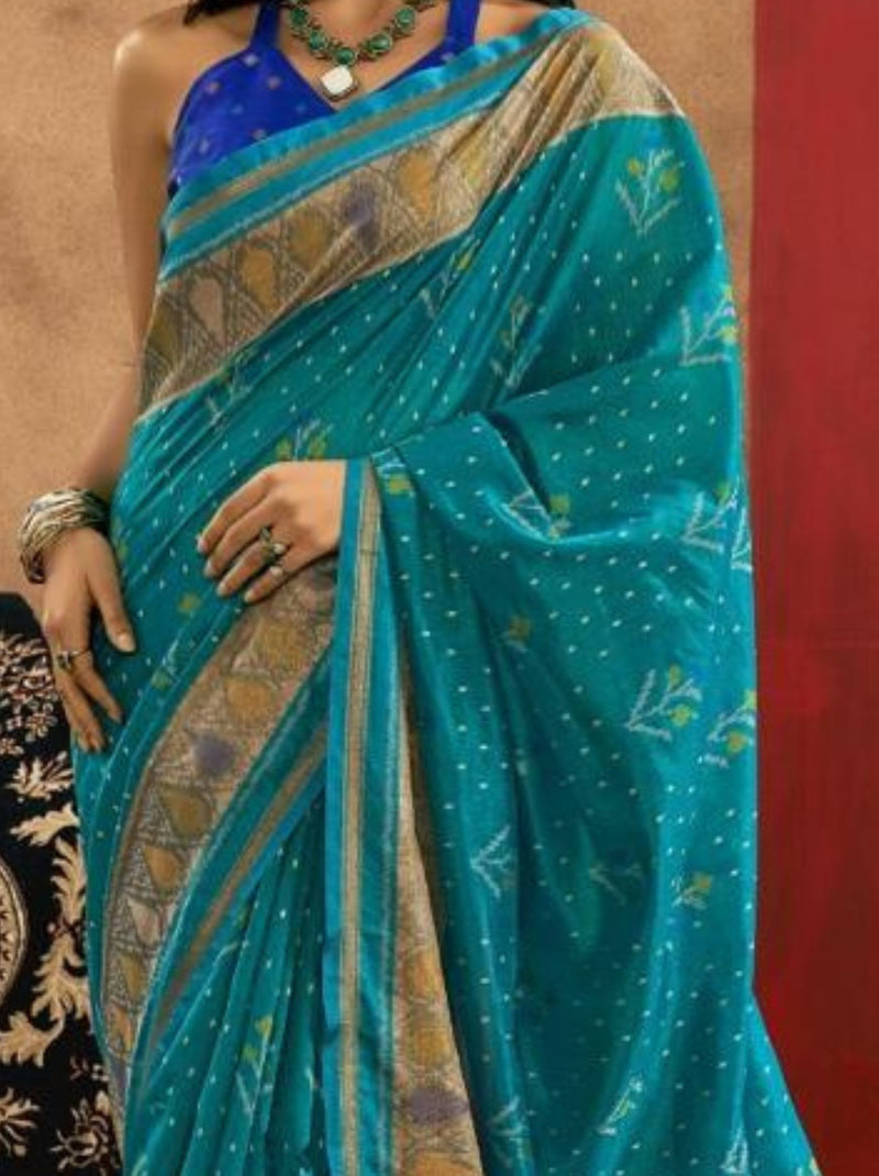 Azure Blue Celebration Saree