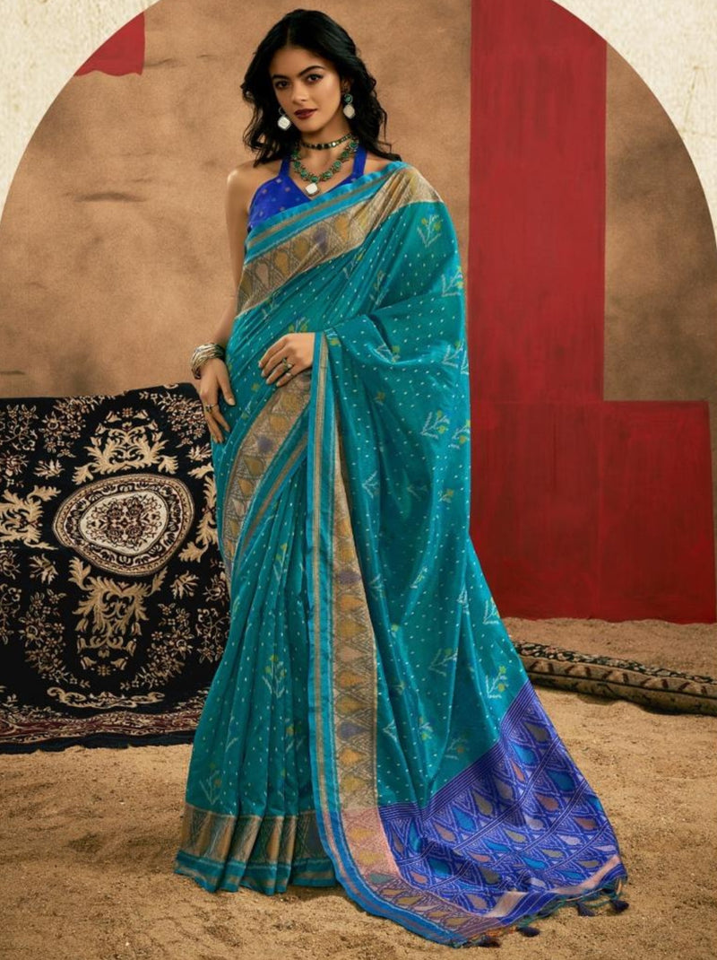 Azure Blue Celebration Saree