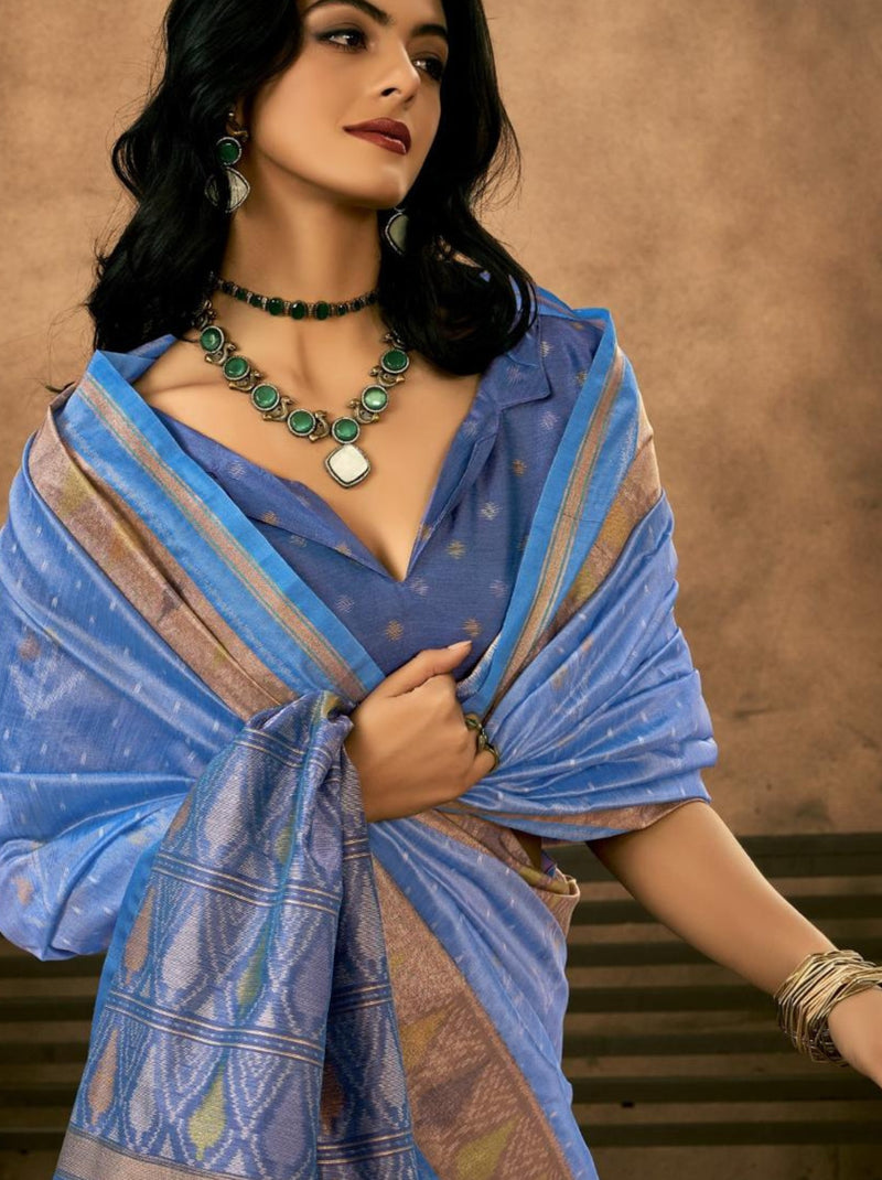 Cornflower Blue Celebration Saree