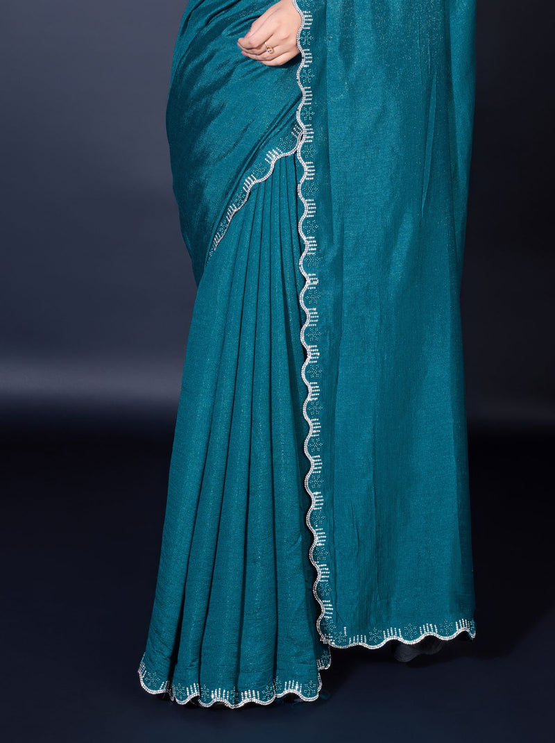 Sapphire Blue Fancy Premium Party Designer Saree