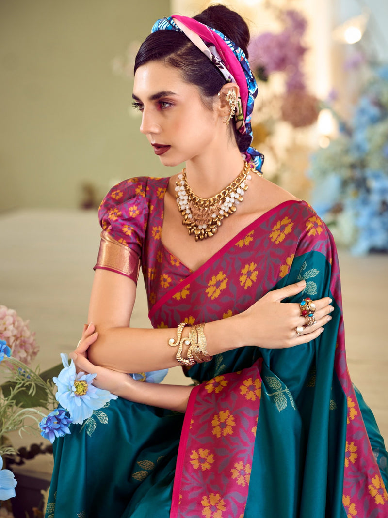 Prussian Blue Party Premium Saree