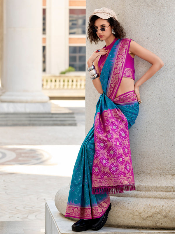 Sapphire Blue Luxurious Soft Silk Festive Saree