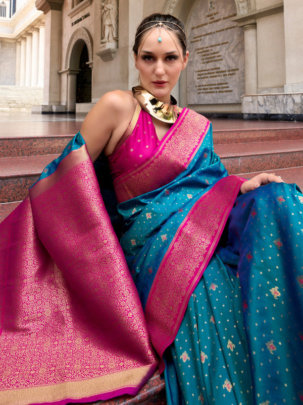 Prussian Blue Festive Saree