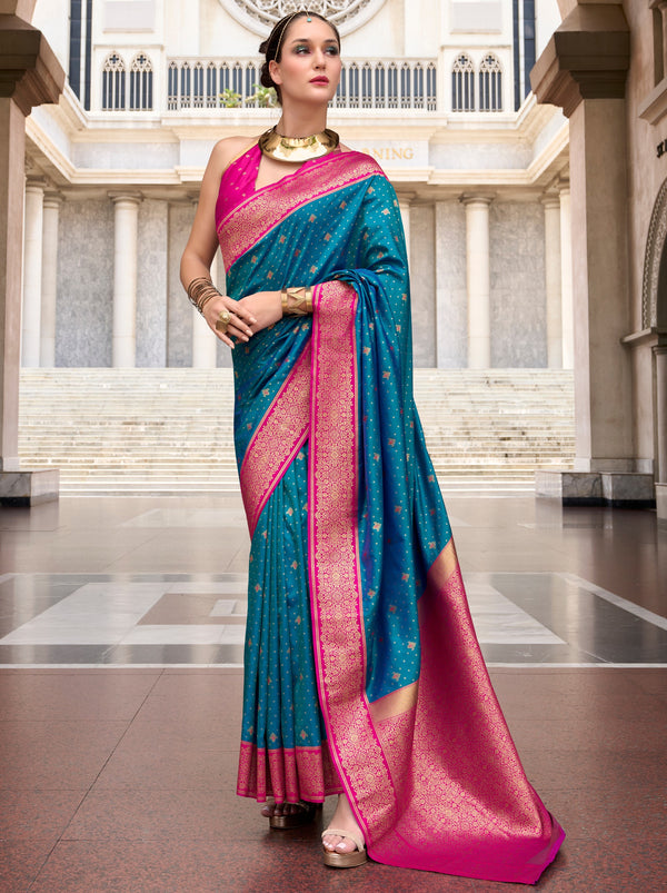 Prussian Blue Festive Saree