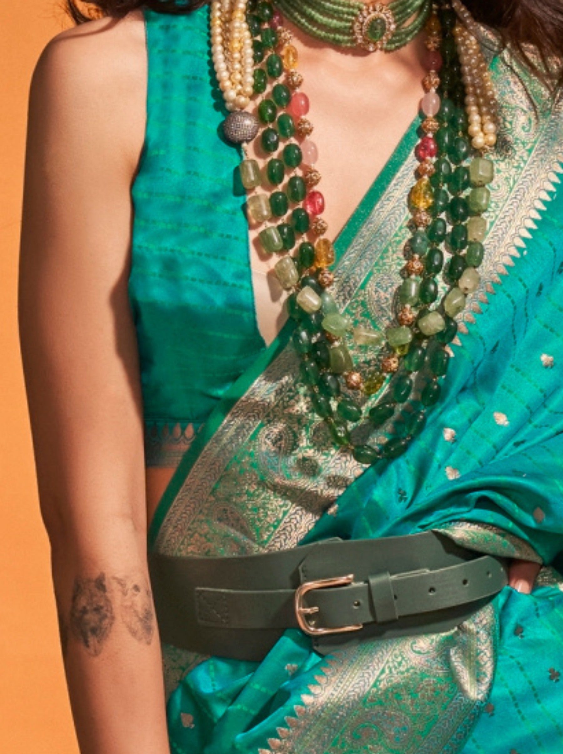 Teal Blue Traditional Soft Silk Saree With Blouse Piece