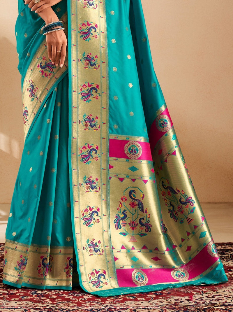 Azure Blue Paithani Festive Saree