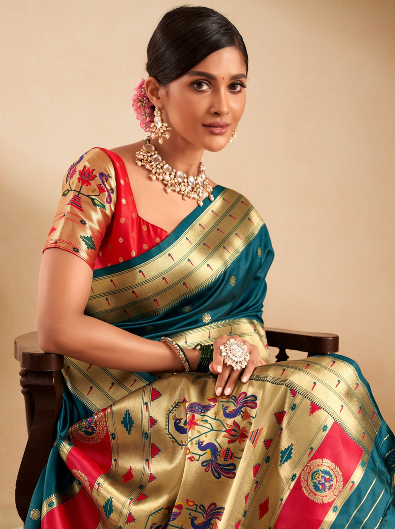 Classic Blue Paithani Festive Saree