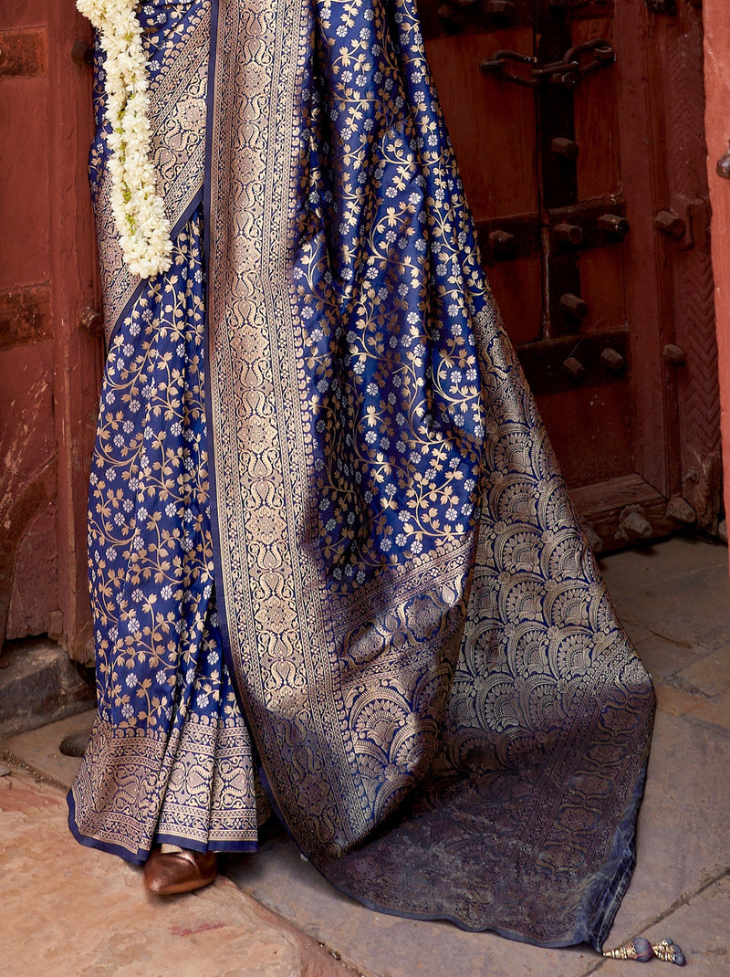 Deep Blue Party Wedding Saree