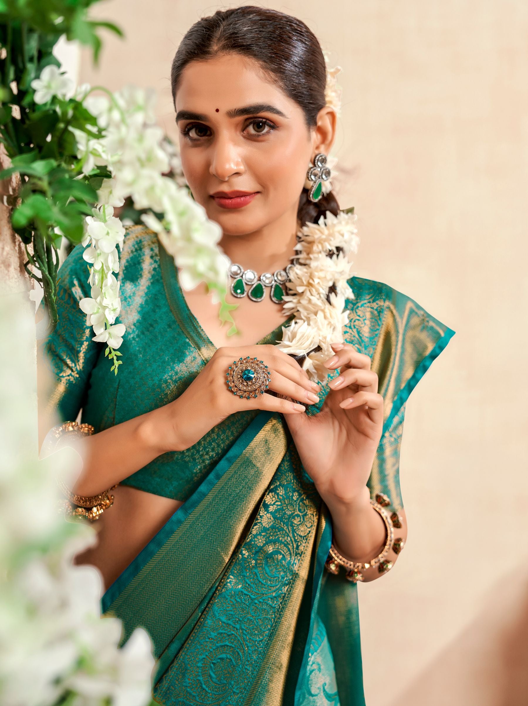 Blue Turquoise Soft Silk Zari Weaving Wedding Saree - TrendOye