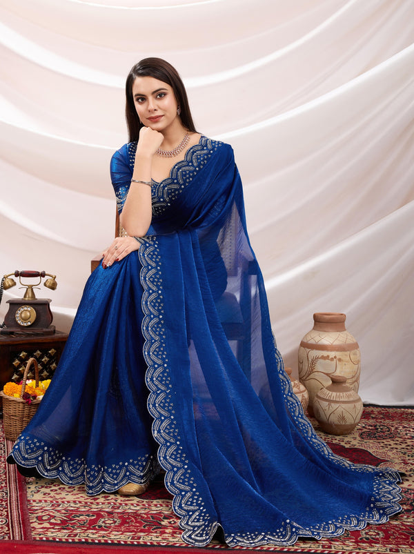 Navy Blue Party Saree