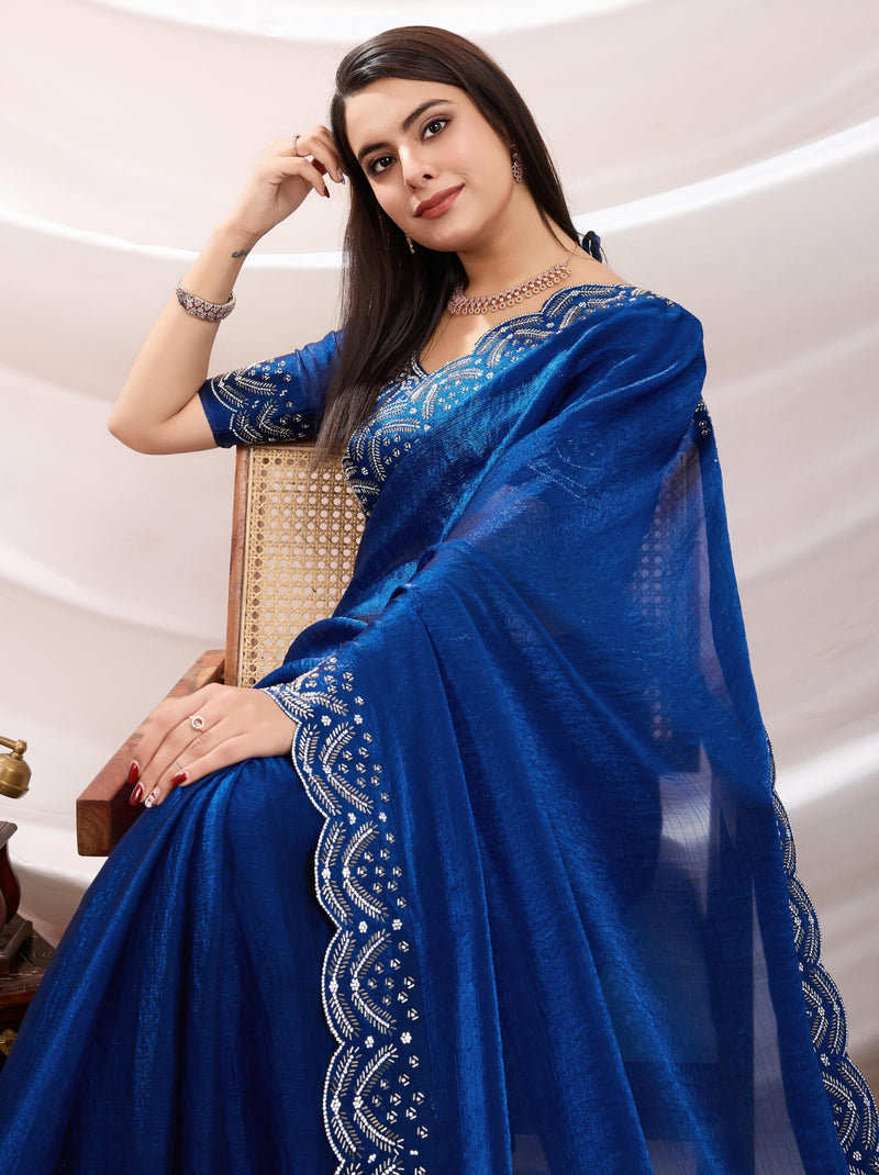 Navy Blue Party Saree