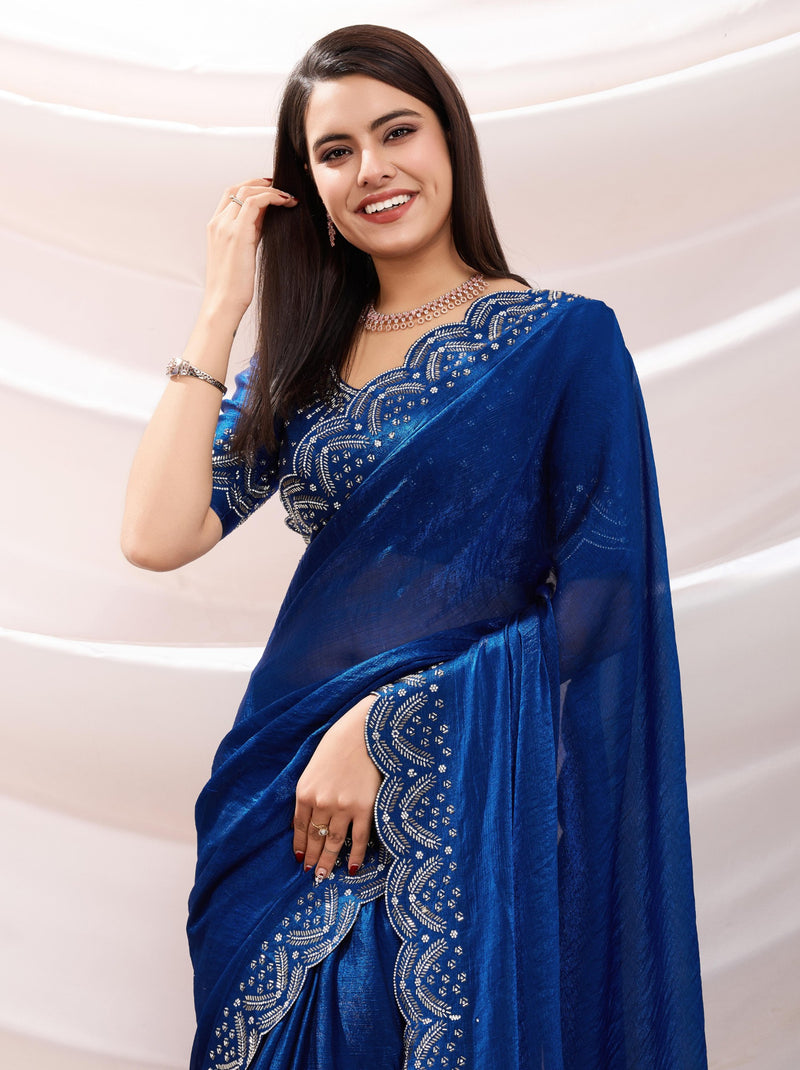 Navy Blue Party Saree