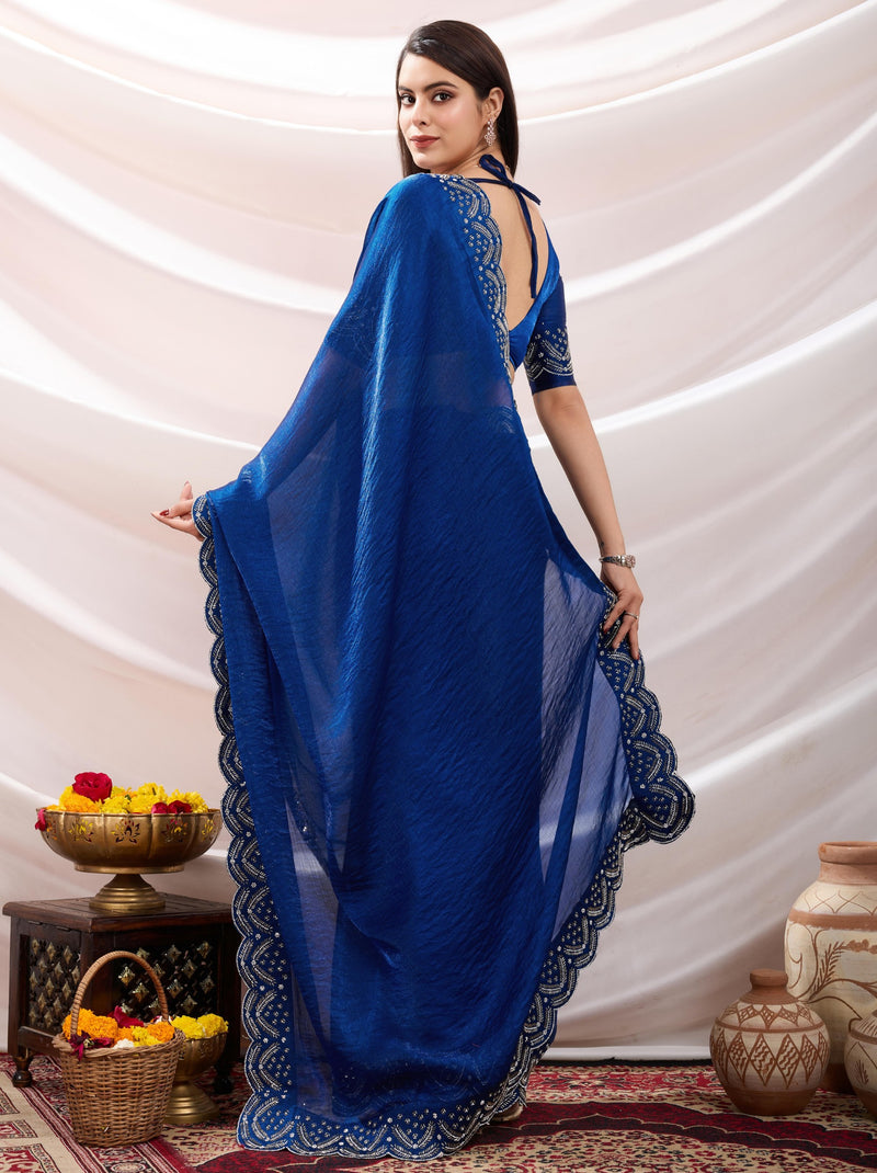 Navy Blue Party Saree