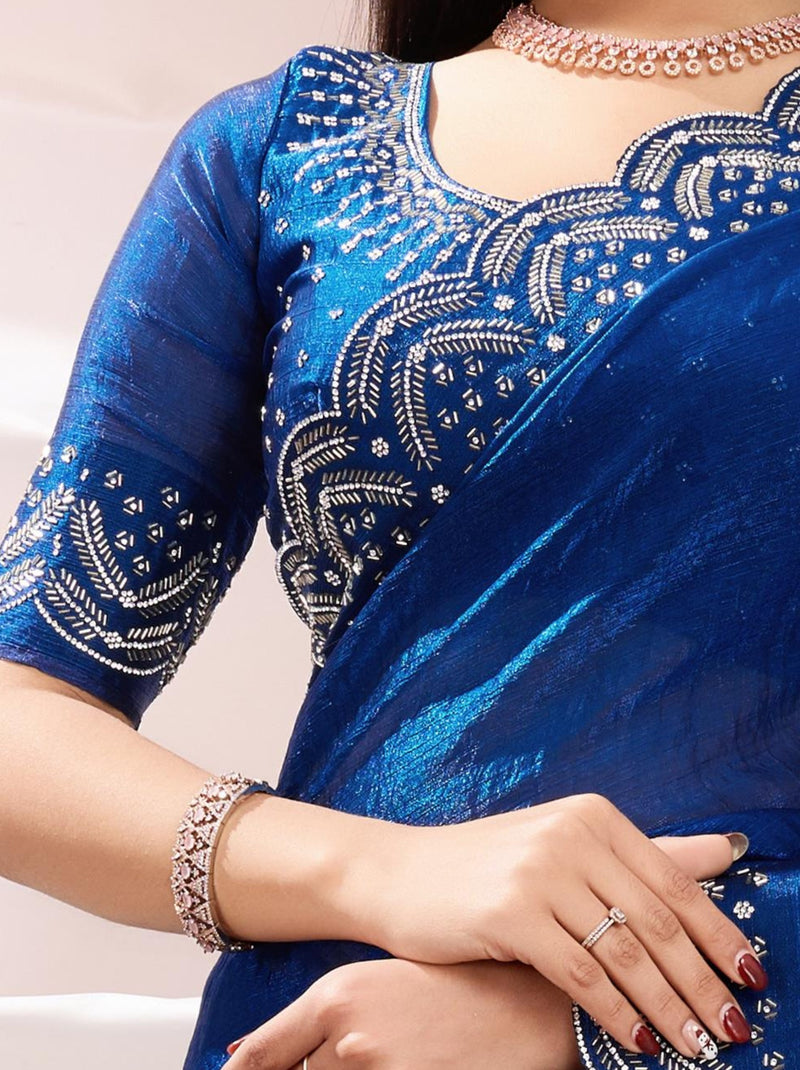 Navy Blue Party Saree