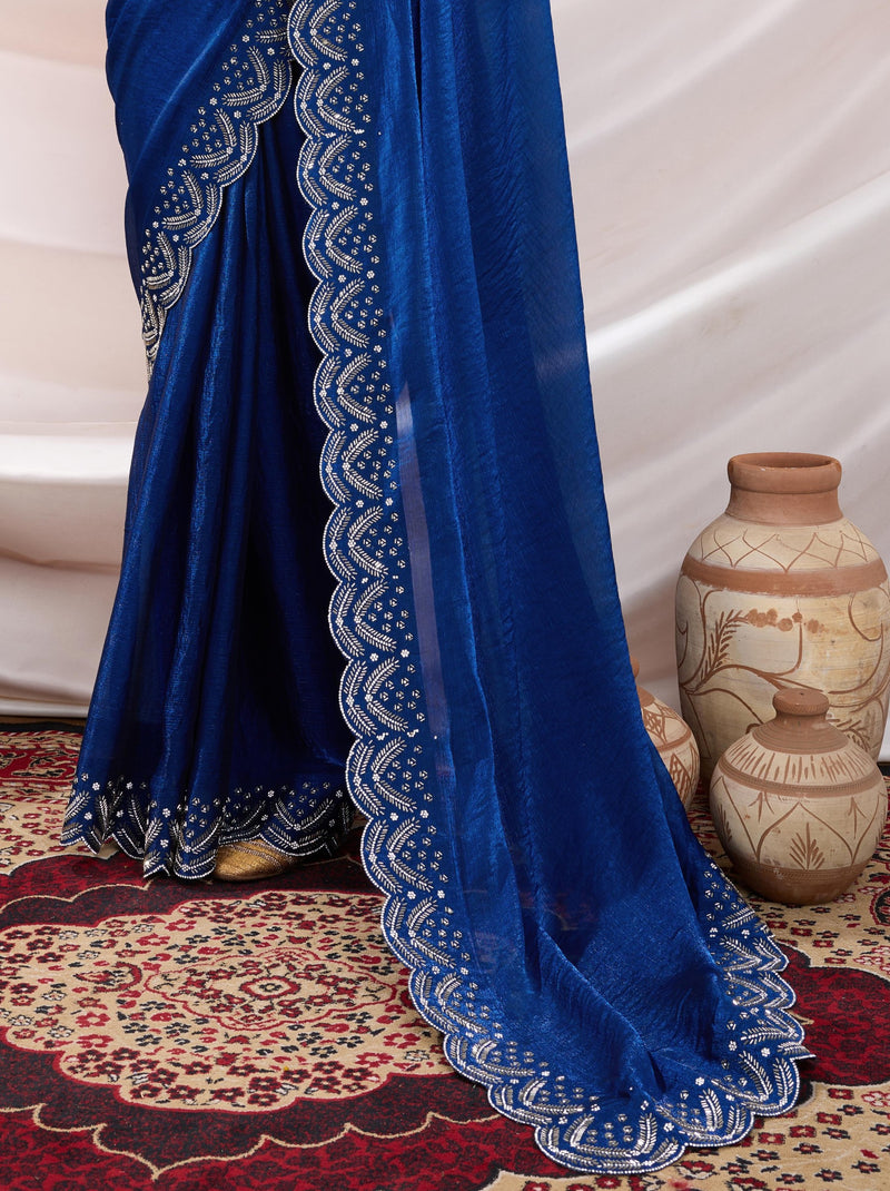 Navy Blue Party Saree