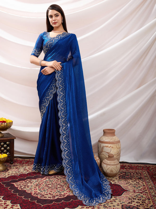 Navy Blue Party Saree