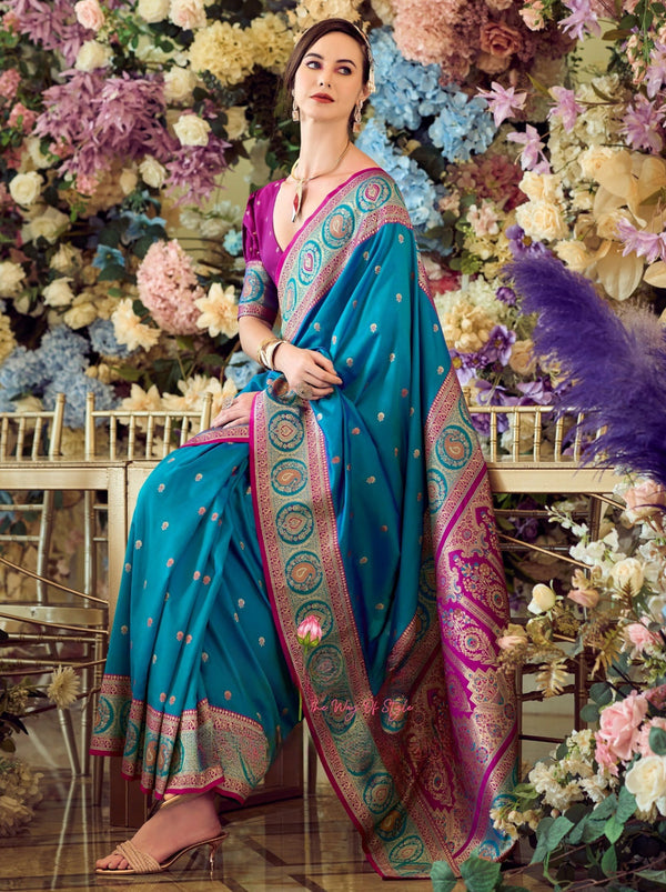 Sapphire Blue Festive Saree