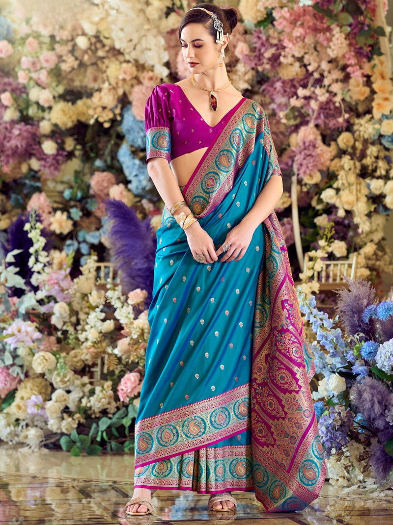 Sapphire Blue Festive Saree