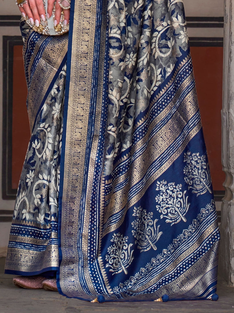 Royal Blue Premium Patola Celebration Saree