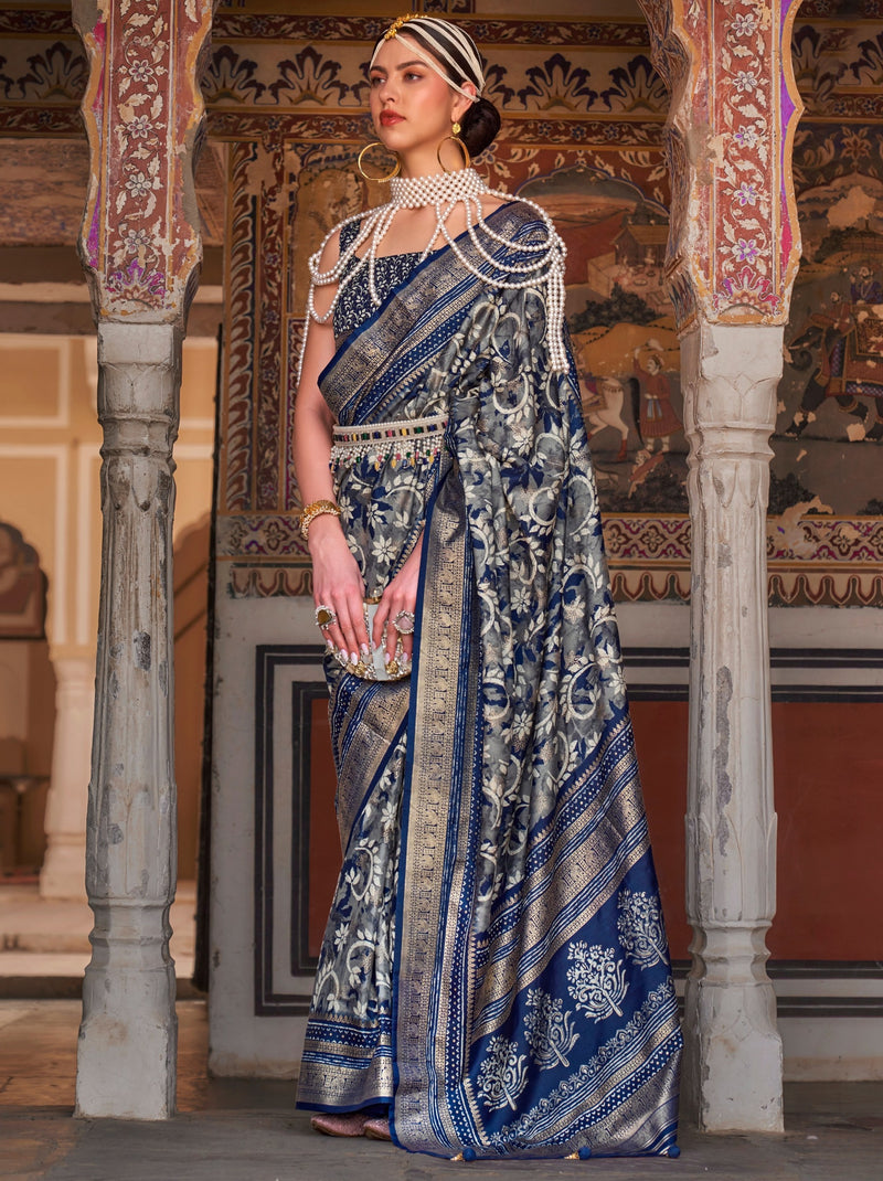 Royal Blue Premium Patola Celebration Saree