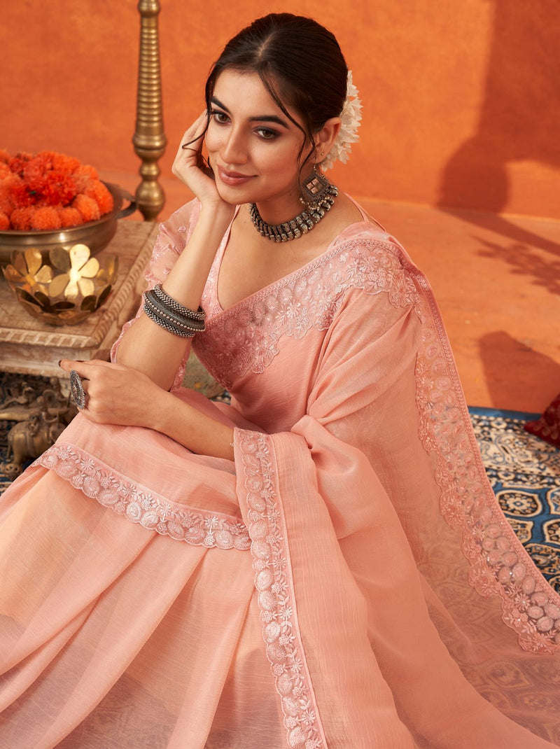 Blush Pink Premium Ethnic Designer Saree