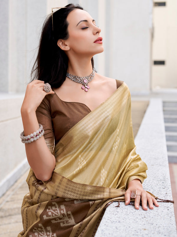 Light Brown Celebration Saree