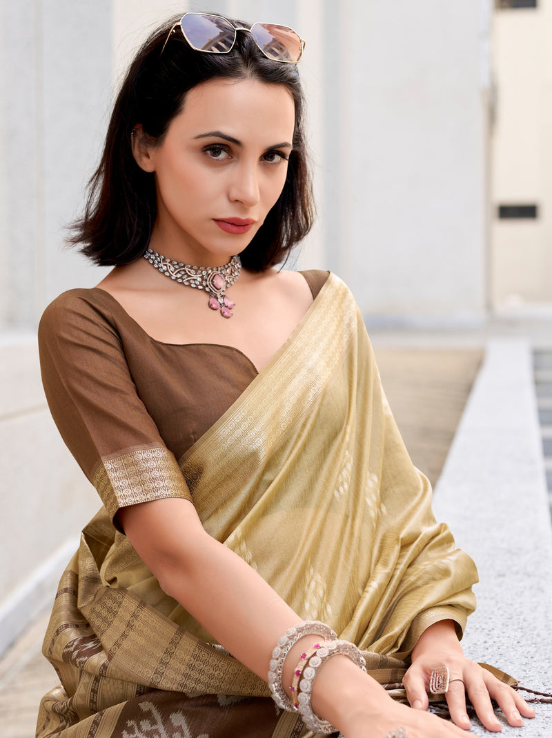 Light Brown Celebration Saree