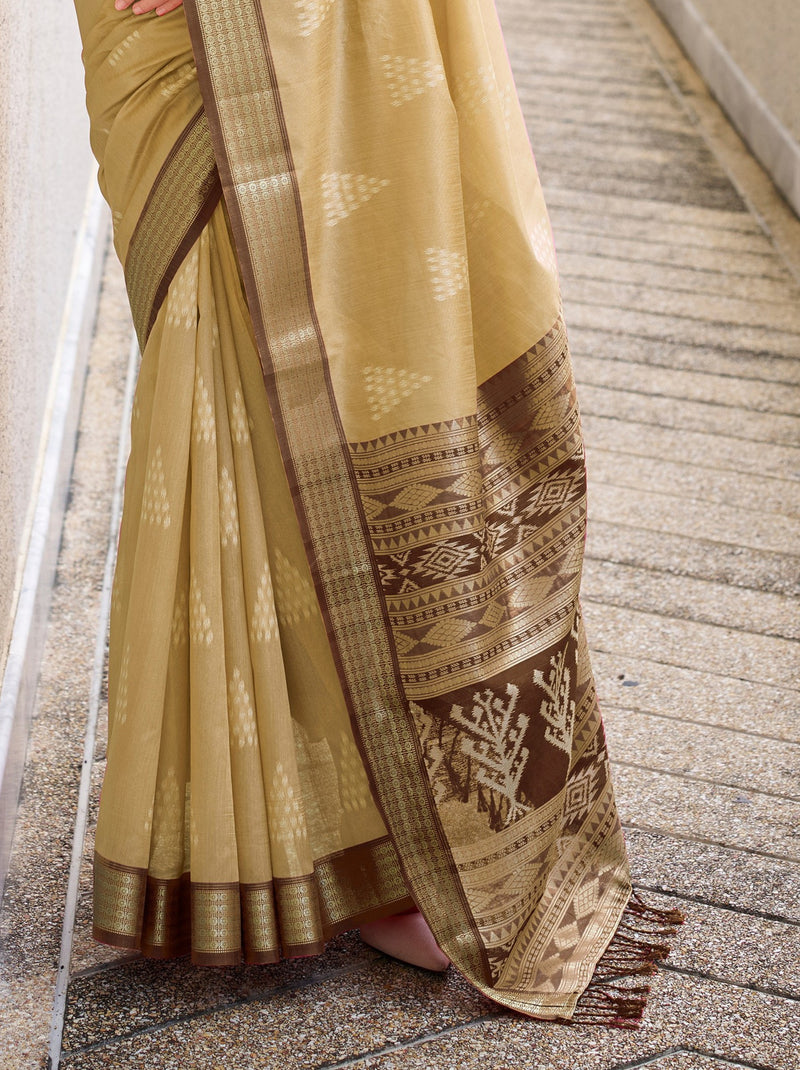 Light Brown Celebration Saree