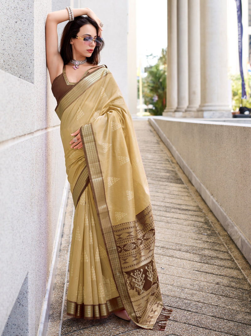 Light Brown Celebration Saree