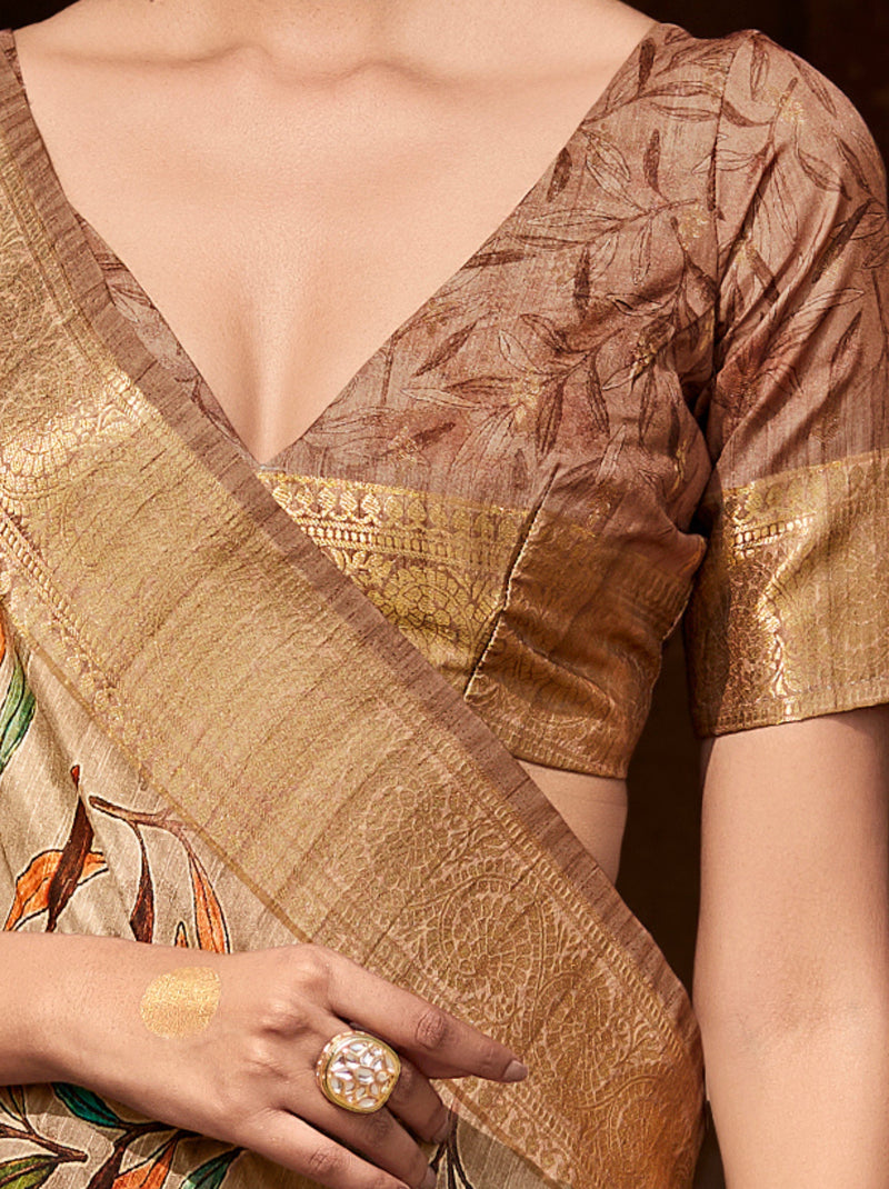 Tortilla Brown Celebration Saree