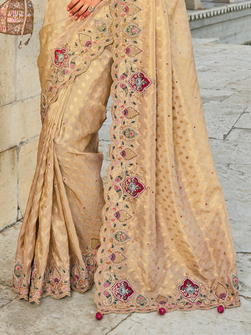 Desert Brown Wedding Designer Saree