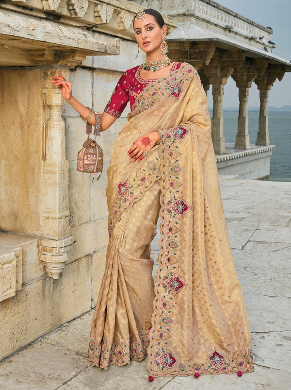 Desert Brown Wedding Designer Saree