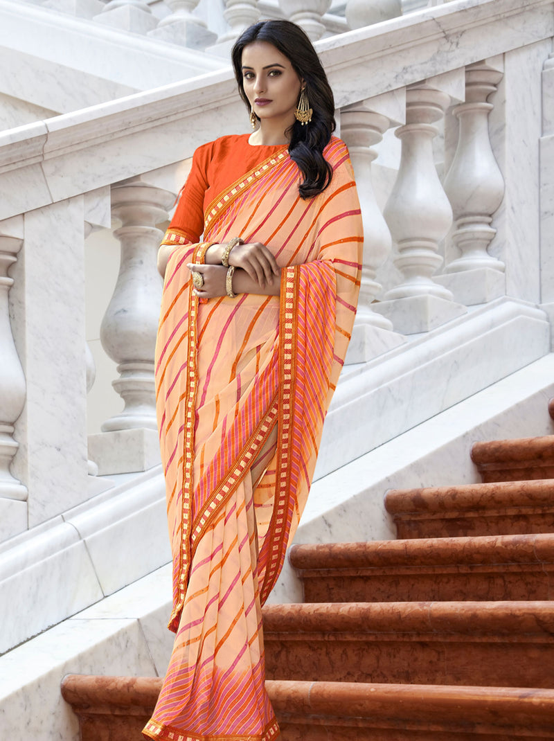 Buy Pure Leheriya Saree for Women Online from India's Luxury Designers 2024