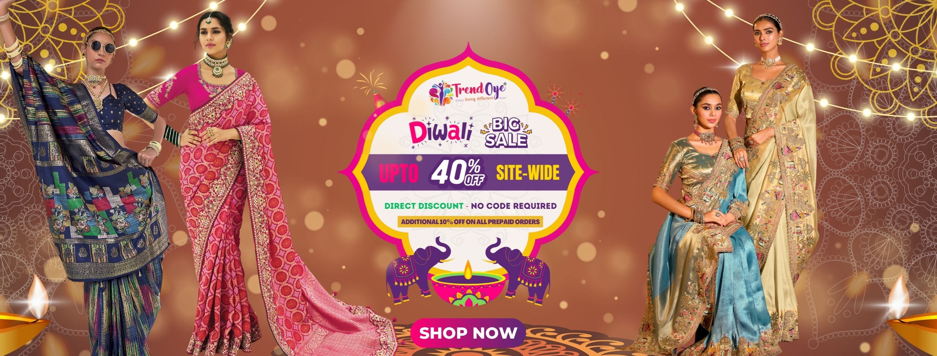 diwali sarees -  wedding sarees - trendoye
