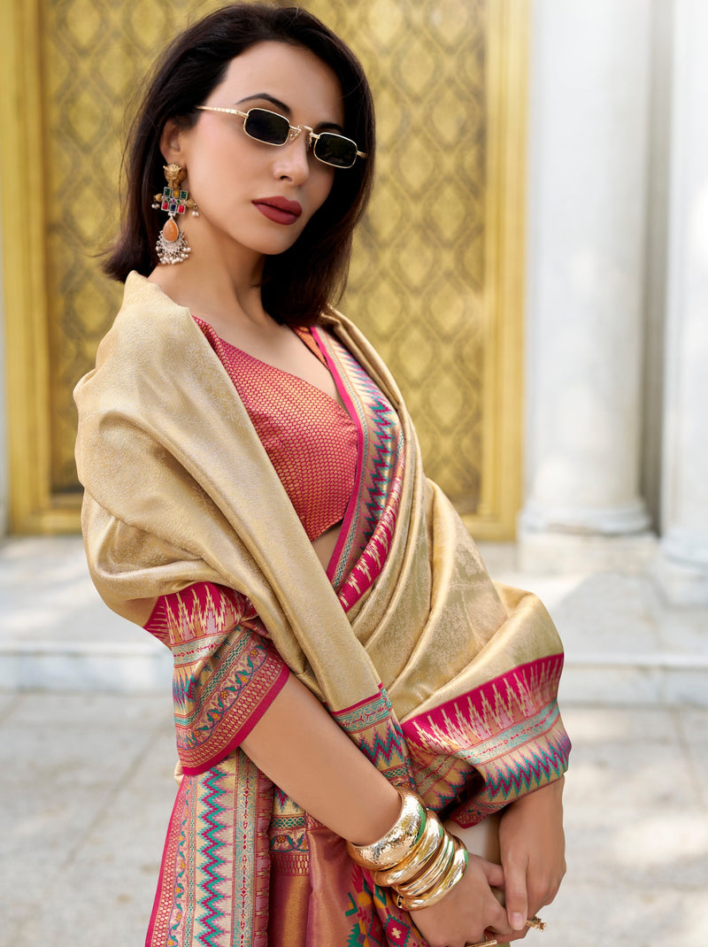 Golden Tissue Celebration Saree