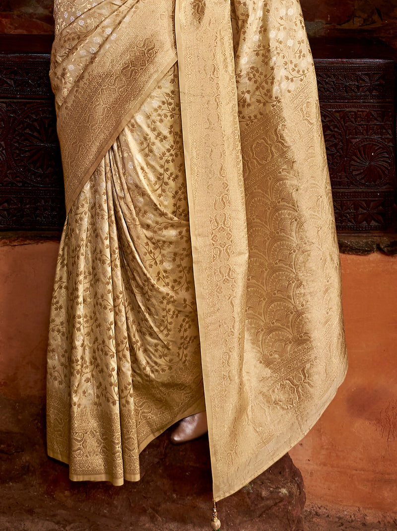 Golden Party Wedding Saree