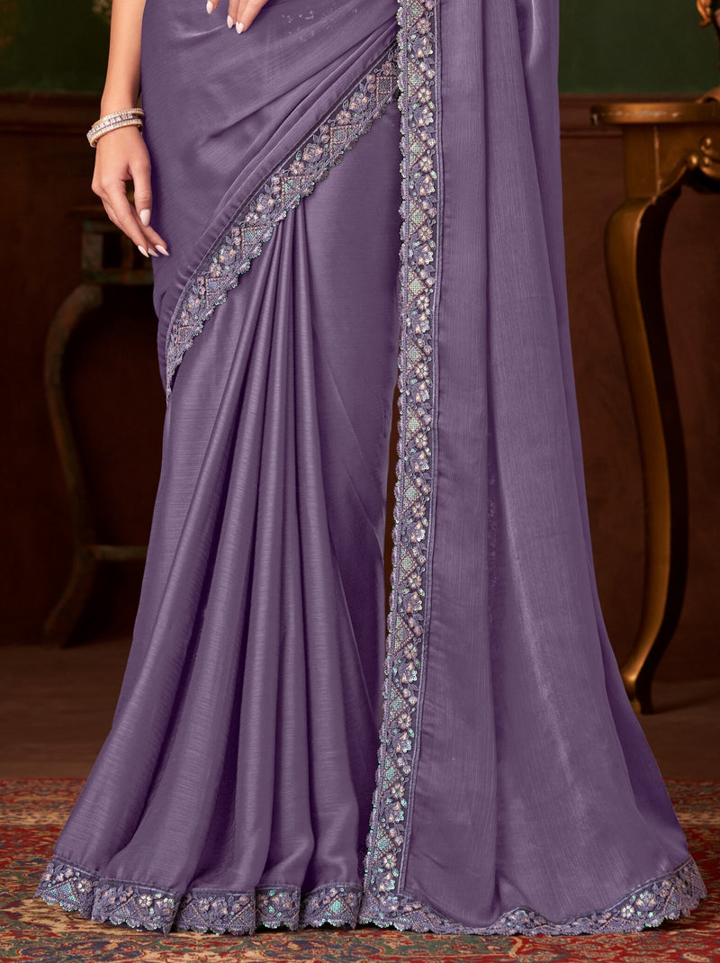 Slate Grey Party Designer Saree