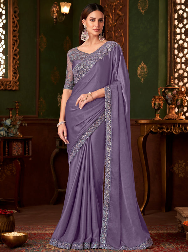 Slate Grey Party Designer Saree