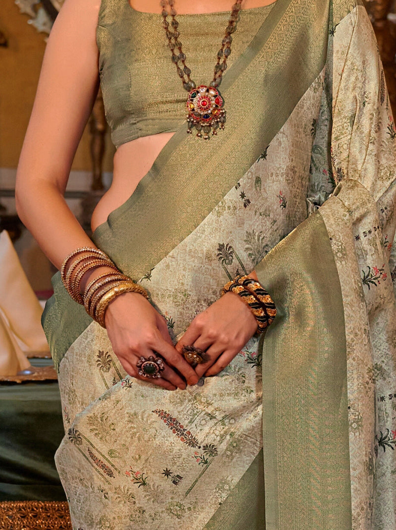 Sage Green Party Designer Saree