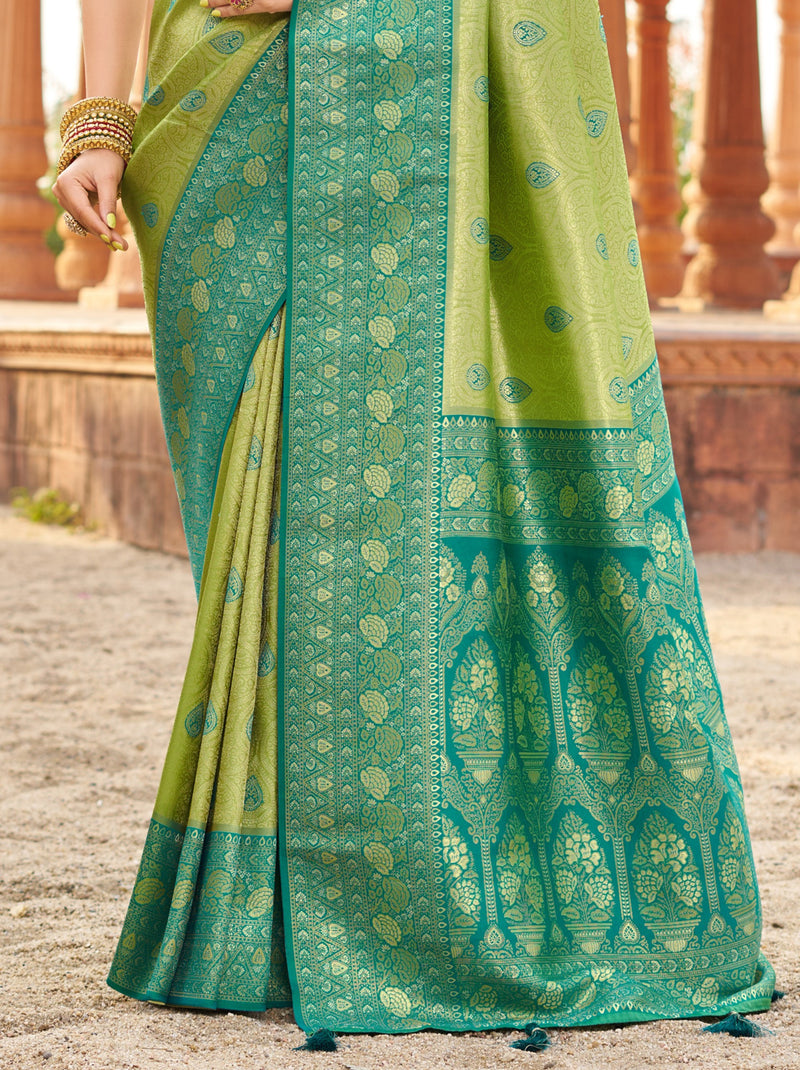 Apple Green Premium Soft Silk Festive Saree