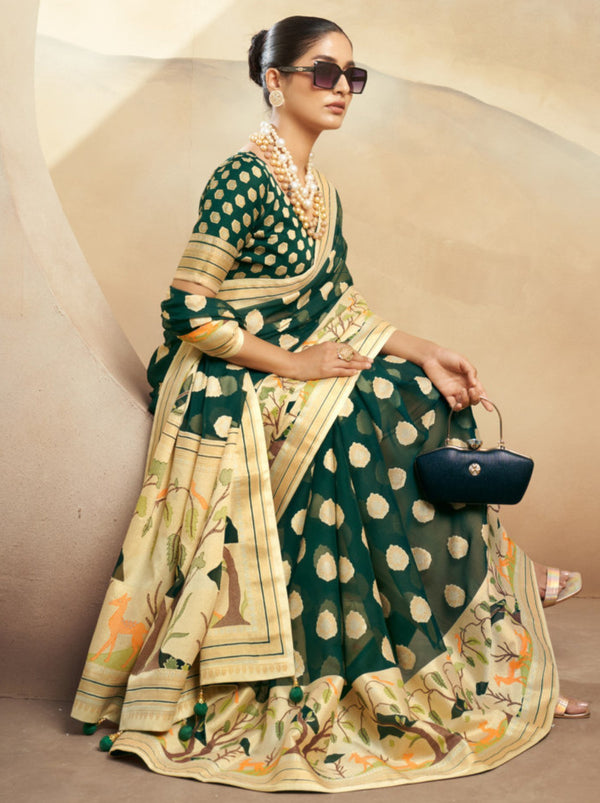 Sacramento Green Celebration Saree