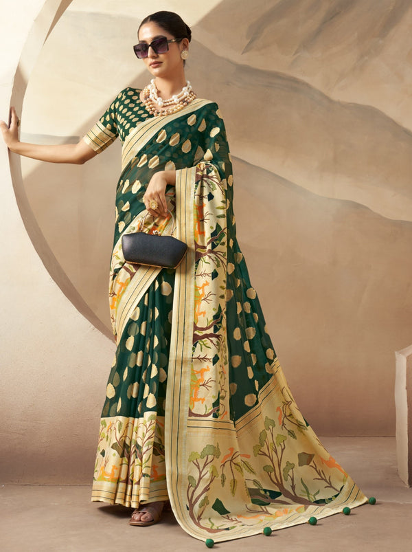 Sacramento Green Celebration Saree