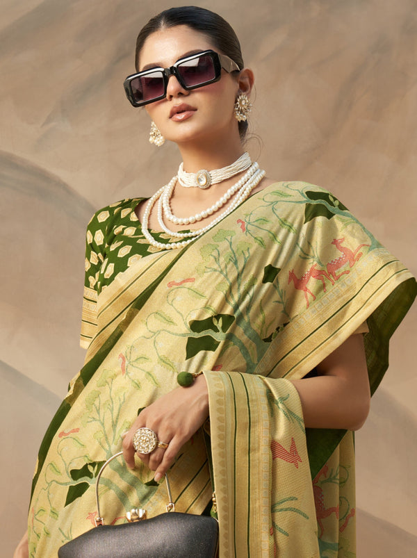 Jungle Green Celebration Saree