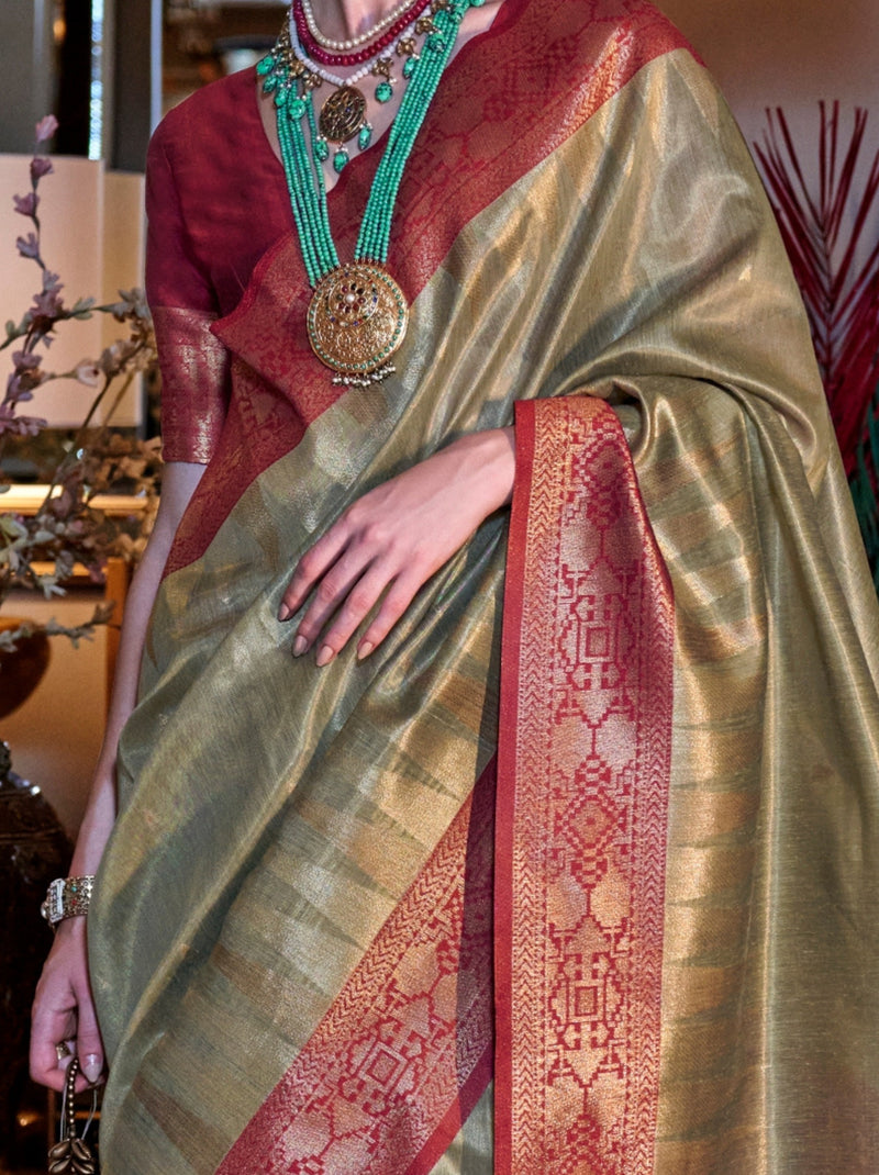 Jade Green Party Saree