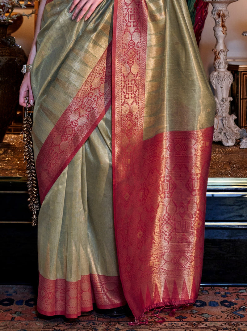 Jade Green Party Saree