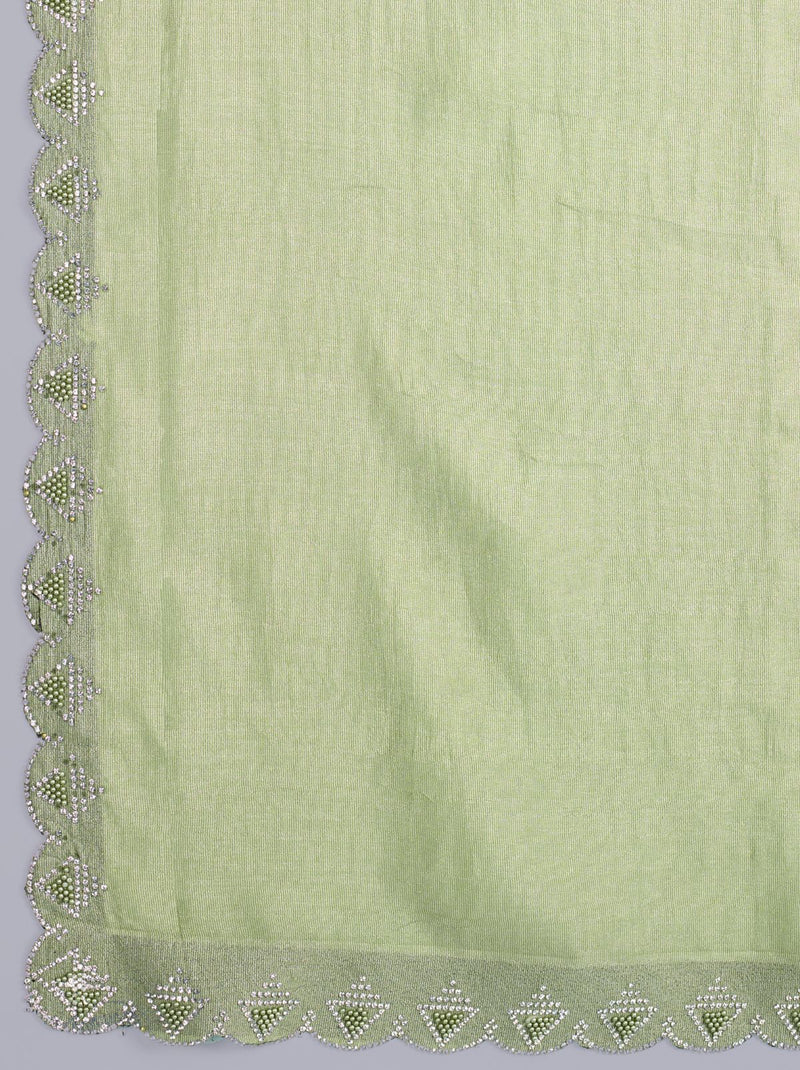 Moss Green Party Premium Light Weighted Designer Saree